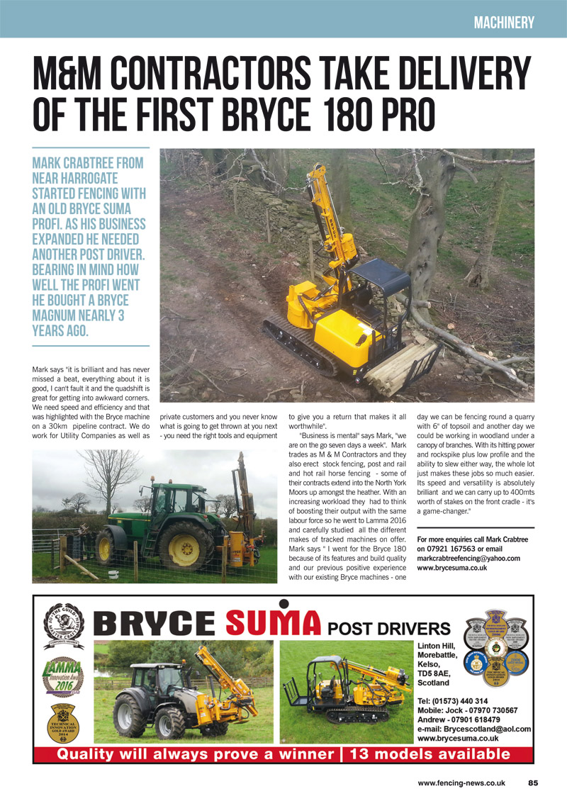 M&M Contractors Take Delivery of the First Bryce 180 Pro